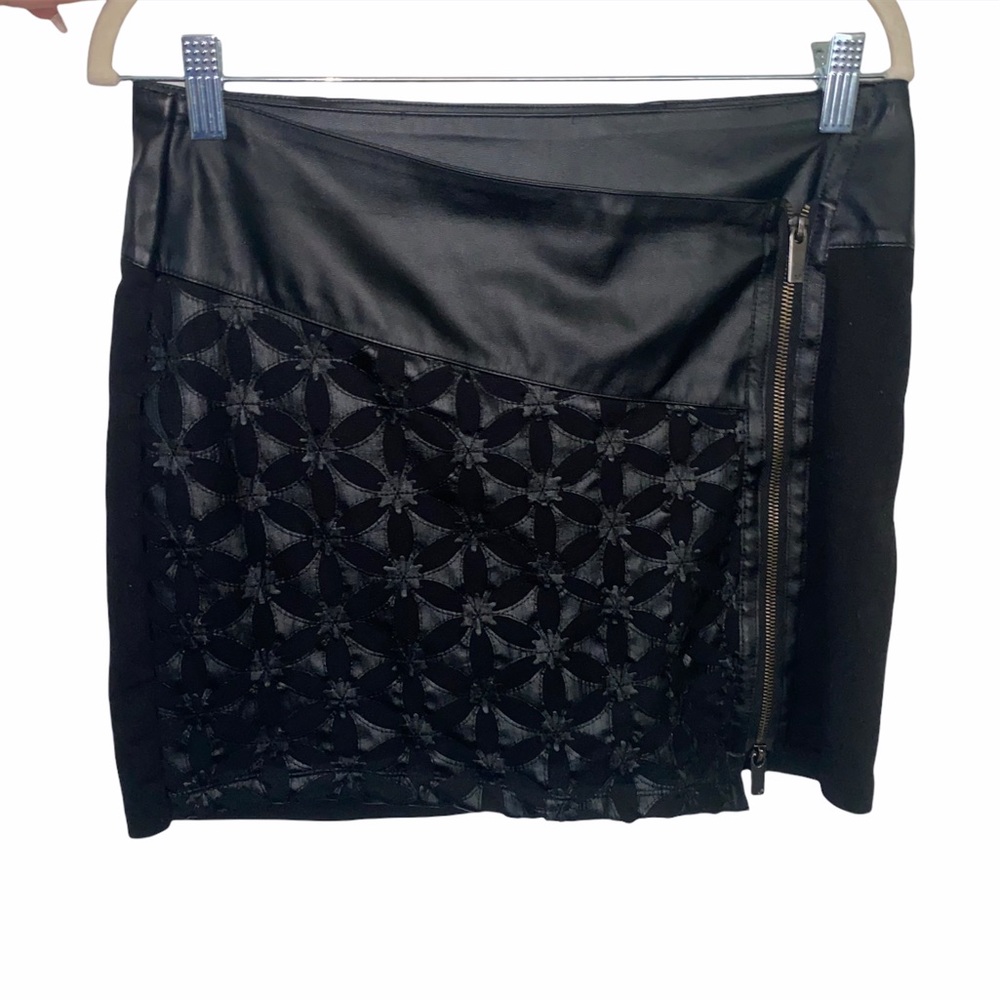 William Rast Faux Leather Skirt Edgy Grunge Size S